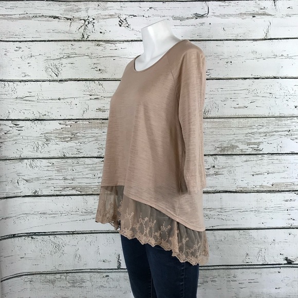 B7 Umgee blush romantic lace top Sm - Picture 4 of 6